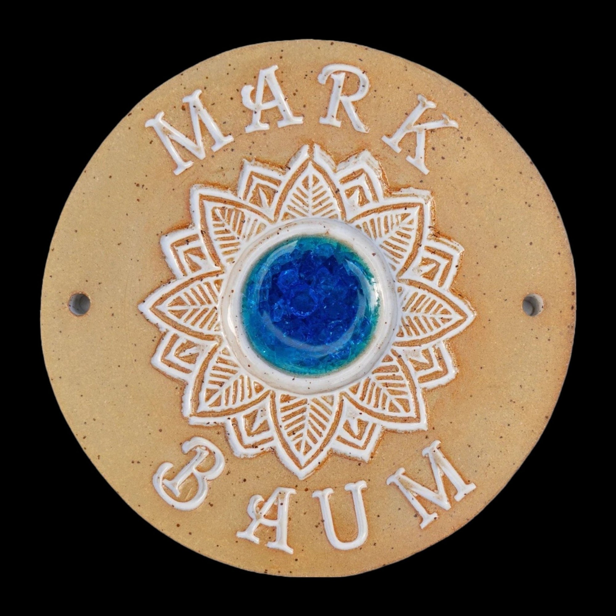 0Türschild, Namensschild aus Keramik, ca. 18cm